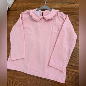 James & Lottie Girls Peter Pan Collar Pink Long Sleeve Shirt Size 6